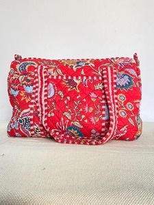 Bloc imprimé coton décontracté Sport sac de sport grand Floral voyage week-end sac Durable haute qualité écologique bagages matelassé - Product Image 6