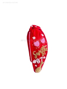 Bandeau perlé à la main de créateur pour femmes Accessoires de cheveux perlés pour les vacances Fabricant direct de l'Inde - Product Image 2