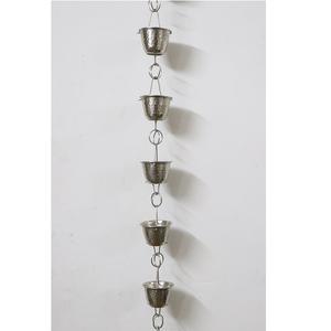 CUSTAUM DESIGN ALUMINUM HAMMERED CUP RAIN CHAIN <b>for</b> <b>GARDEN</b> and POOL DESIGN WITH ANTIQUE HAMMERED FINISHED - Product Image 5