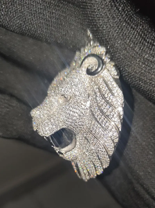 Colgante de Cabeza de León de Plata Hecho a Mano, Acabado Brillante de Plata de Lujo, Colgante de Animal de Plata Real - Product Image 5