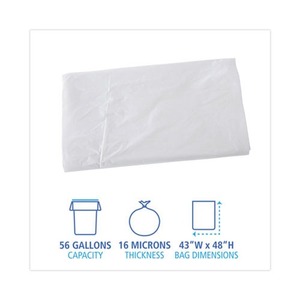 Boardwalk Z8648VNK Resistente de 43 pulgadas. X 48 Pulgadas 56 Galones. 16 Bolsas Industriales de Alta Densidad para Latas, 200 por Caja, Color Natural - Product Image 4