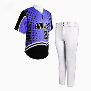 Venta al por mayor de los hombres de béisbol Jersey uniforme juvenil transpirable característica de fábrica personalizado impreso de manga larga sublimación uniforme de Softbol - Product Image 6