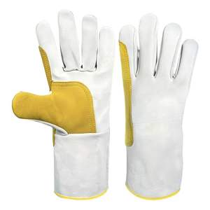 ถุงมือเชื่อมหนังถุงมือหนังแพะถุงมือนิรภัยสำหรับทำงานถุงมือหนังอุตสาหกรรมสำหรับการก่อสร้าง - Product Image 4