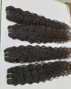 Extensiones de Cabello Humano Virgen Remy con Ondas Profundas, Trama Doble a Máquina, para Pelucas y Extensiones de Cabello del Sur de la India - Product Image 1