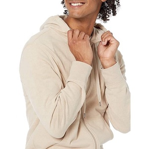 Sweat à capuche personnalisé unisexe 100% coton French Terry Factory Zip pour perles 3D broderie doublée hommes femmes hiver surdimensionné - Product Image 3