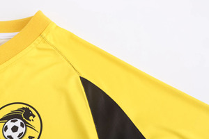Custom Men's Yellow V-Neck Soccer Jersey Short Sleeve Moisture Wicking 100 Polyester Sublimated Print Adult Regular Fit - Product Image 5