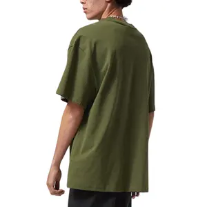디럭스 품질 2024 사용자 정의 플러스 사이즈 남자의 두꺼운 면 드롭 숄더 퍼프 인쇄 O-넥 티셔츠 방글라데시에서 낮은 MOQ