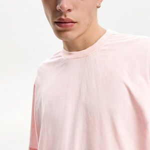 Personalizable 320 gramos 90% algodón 10% poliéster gota hombro camiseta en blanco y negro Ajuste de gran tamaño - Product Image 2