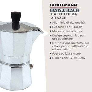 Set di Moka da 2 tazze, classica e moderna, caffettiera in ceramica in metallo e plastica con coperchio per la preparazione di tè e caffè - Product Image 6