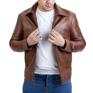 Slim Fit PU <b>Leather</b> Jacket <b>Men</b> Affordable Street Fashion - Product Image 1