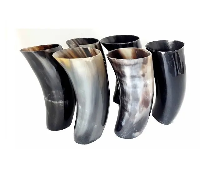 5" Viking Drinking Horn Mug ale Beer Wine Gift Cup - Authentic Medieval Inspired Vessel with Food Safe Coating for Beer, Ale, Me