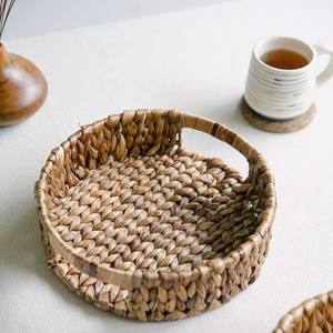 Bandejas decorativas de gran calidad, tejidas a mano con jacinto de agua, con asas recortadas. - Product Image 6