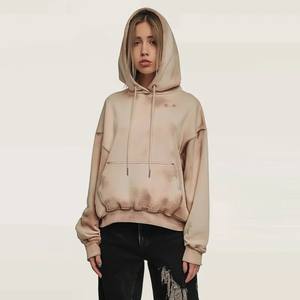 Sweat à capuche unisexe surdimensionné 100% coton Logo personnalisé brodé Style Streetwear lourd Automne Acid Wash Sun Sweatshirts pour hommes - Product Image 1