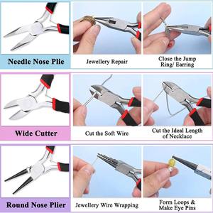 Juego de 3 alicates para joyería: punta de aguja, punta plana, punta redonda y cortador de alambre - Perfecto para reparación de joyería, envoltura de alambre - Product Image 3