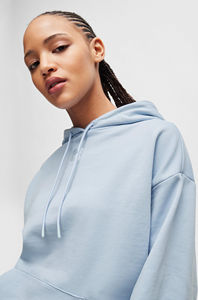 Sudadera de calle de alta calidad de color azul cielo informal de gran tamaño personalizada para mujer en Qasaab Gloves Company - Product Image 2