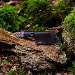 มีดครัวพร้อมซองหนัง มีดอเนกประสงค์ มีดเชฟ มีดปังตอ ทำด้วยมือ มีดเชฟหรูหรา ด้ามไมคาร์ต้า ตีขึ้นรูปด้วยมือ - Product Image 3