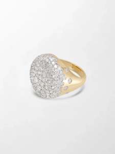 Stunning Cupped <b>Dome</b> <b>Ring</b> With 168 Round Lab Grown Diamonds 2.67 Carat GH-VS In 18K Yellow Gold Wedding Anniversary Gift - Product Image 3