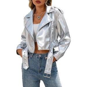 Chaqueta de Motocicleta de Piel de Oveja para Mujer, Transpirable, Resistente al Viento, con Forro de Algodón y Seda, Cierre de Cremallera - Product Image 3