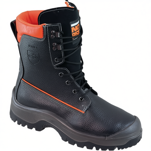 Botas de Seguridad Forestales NoRisk S3 SRC EN20345/EN17249 de Cuero Negro/Naranja, Talla 42, para Equipo de Supervivencia al Aire Libre - Product Image 2