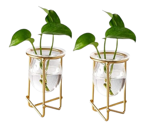 Vase à fleurs en tube de verre hydroponique de conception minimale avec support en métal prix de gros vase en fer de luxe décoration de mariage de plante - Product Image 5