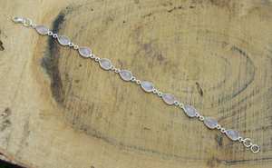 Bracelet tennis en argent sterling 925 avec quartz rose, fait main, luxe, certifié GIA, plaqué platine, réglable, élégant, cadeau pour - Product Image 6