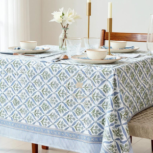Khushboo Cotton 3mm Luxury Eco-Friendly Natural Style Floral Print Home Decoration Wedding <b>Garden</b> Party <b>Table</b> Cloth Placemat - Product Image 1