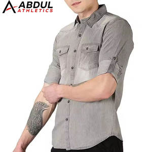 Services OEM, chemise en jean pour homme de haute qualité, design personnalisé, nouvelle conception de chemise en jean pour homme - Product Image 1