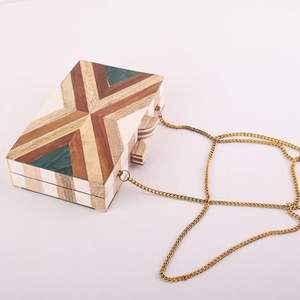 งานฝีมือทำจากไม้อะคาเซียและไม้สนกระเป๋าเงินใบใหญ่ทำจากไม้คลัทช์กระเป๋าถือสำหรับงานแต่งงานและงานอีเวนต์งานฝีมือ - Product Image 3