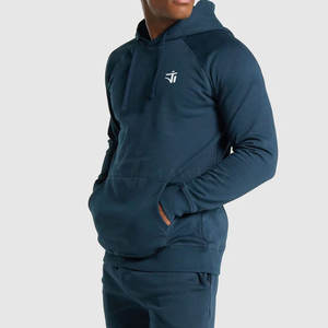 Sudaderas con capucha de gimnasio de invierno para hombre de alta calidad, sudadera de patrón sólido transpirable de secado rápido con cuello con capucha - Product Image 3
