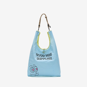 Bolsa Ecológica de Nailon Azul Práctica y Elegante ShopEase con Asa de Cuerda y Cierre de Hombro - Product Image 1
