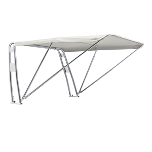 Cadre télescopique de barre de protection avant en acier inoxydable durable de qualité supérieure, deux arches avant argentées, housses de bateau Nettuno Marine - Product Image 1