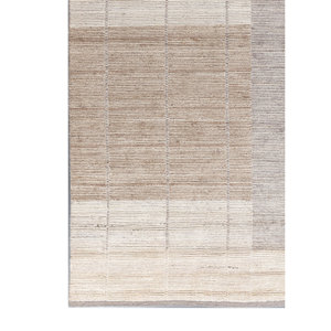 พรมทอมือขนาดใหญ่ Tesoro ลายทางสีเบจและสีน้ำตาล สำหรับห้องนั่งเล่นหรือทางเดินในบ้าน-Hwl-157(Cs-02) - Product Image 4