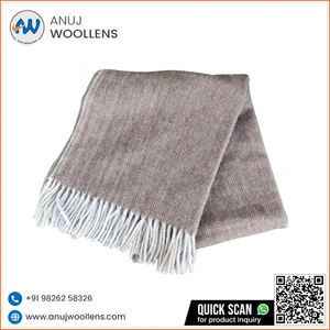 Nueva llegada marrón diamante espiga tartán patrón King Size reciclado corderos lana manta de lana - Product Image 5