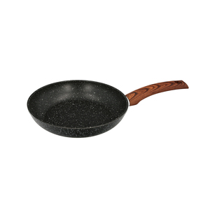 Padella antiaderente in alluminio forgiato con finitura effetto pietra, 24 x 5 cm. Impugnatura gommata. - Product Image 1