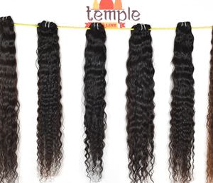 วิกต่อผมมนุษย์สีดำสำหรับผู้หญิงชุดอินเดียจัดแนวหนังกำพร้าแบบ100% ทำสีธรรมชาติแบบคู่ - Product Image 3