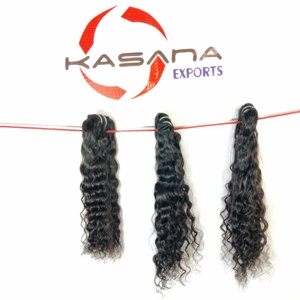 Extensions de cheveux humains indiens non transformés couleur naturelle brute cuticule alignée vague de corps droite tissage en gros comprend une perruque - Product Image 2