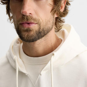 Men's Comfortable Acid Washed Embroidered <b>Blue</b> Solid Pattern Customized Organic Cotton Heavyweight Pullover Hoodie - Product Image 3