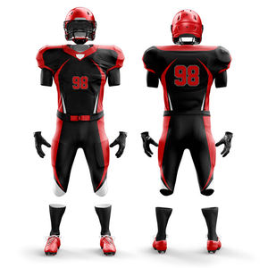 Uniformes de Fútbol Americano Personalizados al por Mayor Unisex, Número Completo, Impresión de Logotipo de Alta Calidad, 100% Poliéster Ligero - Product Image 1