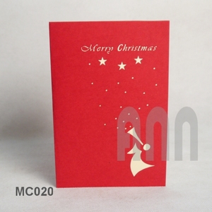 ANN HADICRAFT – Nouveaux articles artisanaux en papier pour vœux de Noël, découpés au laser 3D, style trompette féerique Japandi, imprimés offset, avec message « Merci » - Product Image 2