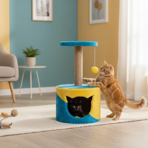 Arbre à chat Amistar Honey Classic en jute écologique de haute qualité avec plusieurs niveaux pour toutes les races et tailles de chats - Product Image 3