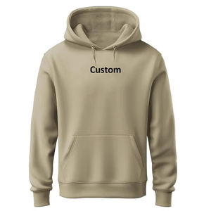 Sudadera con capucha beige personalizable para hombre y mujer, sudadera lisa de lana en blanco, Top con capucha personalizado - Product Image 1