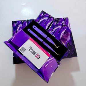 Pince à épiler GETUP BROSONS IMPEX GBI-EET-3301 à 90 degrés, anti-magnétique, à pointe lisse, revêtement poudré violet, en acier inoxydable - Product Image 3