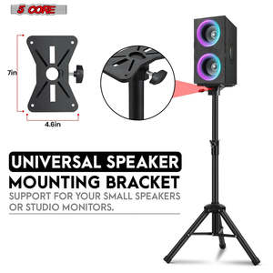 5 Core Speaker Stand <b>Tripod</b> Pair Heavy Duty Adjustable 36 Universal Mount for PA DJ Studio w Bag - Product Image 6