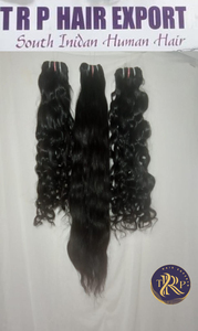 Extensiones de Cabello Humano Indio Virgen Ondulado Natural Negro Doble Trama - Product Image 3