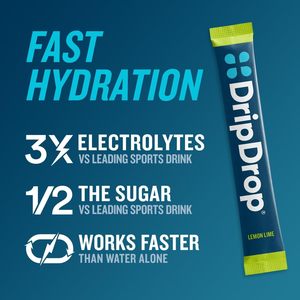 DripDrop Hydration Packets - Lemon <b>Lime</b> - Single Serve Electrolytes Powder Drink Mix 32 Sticks - Product Image 5
