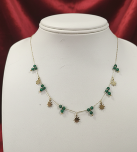 สร้อยคอสแตนเลสหินหลายชนิดขนาด 16 นิ้ว |   เครื่องประดับสเตทเมนท์ 12 กรัม |   สร้อยคอแฟชั่นสวยหรูสำหรับผู้หญิง |   ของขวัญสำหรับเธอ - Product Image 2