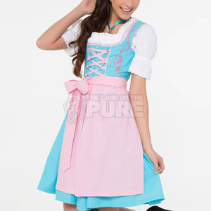 Robe dirndl décontractée respirante à imprimé personnalisé pour femmes, nouvelle robe d'Oktoberfest allemande brodée, mi-longue, manches courtes - Product Image 2