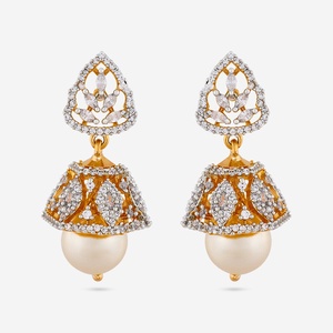 Pendientes de Zirconia con Forma de Campana para Boda - Aleación de Zinc - Product Image 1