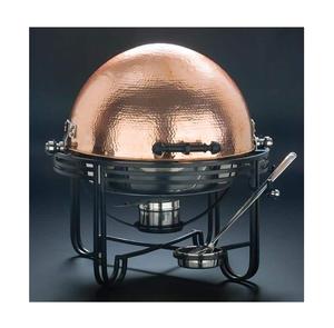 Plato de frotamiento de cobre hecho a mano con forro seguro para alimentos y patas decorativas diseñadas para catering y banquetes de lujo - Product Image 2