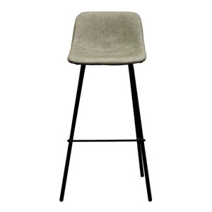 Contemporary Farmhouse <b>Adjustable</b> Metal <b>Bar</b> <b>Stool</b> with Leather Seat and Metal Frame - Product Image 5